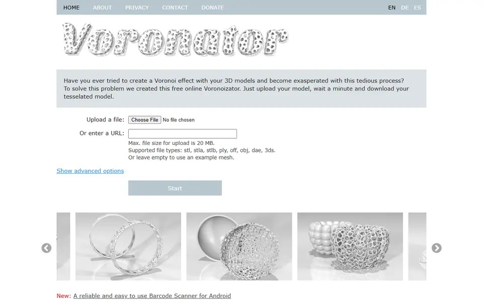 Screenshot of Voronator