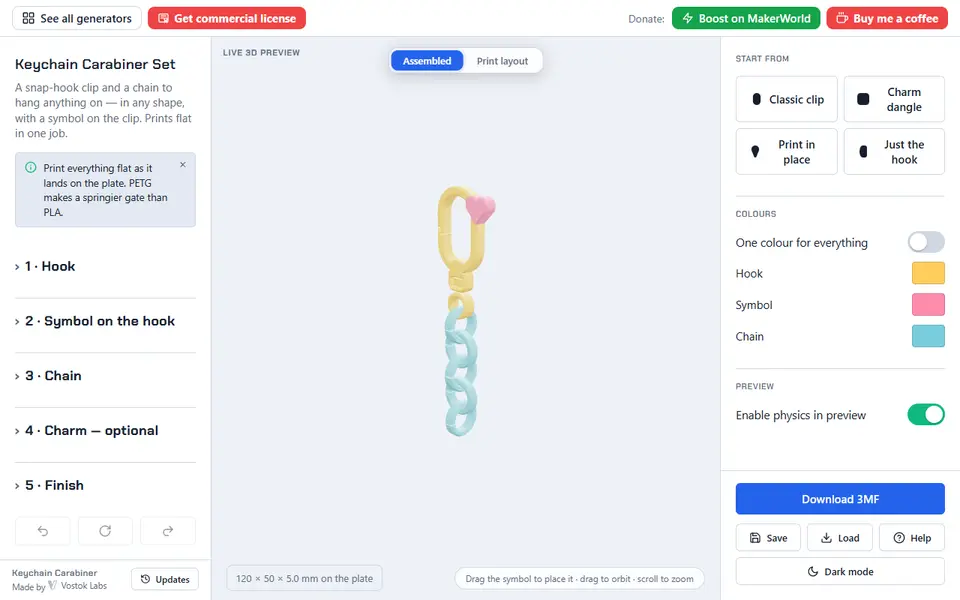 Screenshot of Keychain Carabiner Set (Vostok Labs)